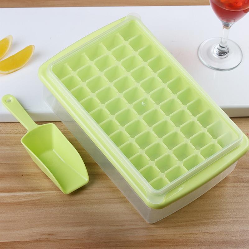 

Kitchen Crisper 55 Cells Ice Cube Tray with Lid Mini Nuggets Ice Container L9CF