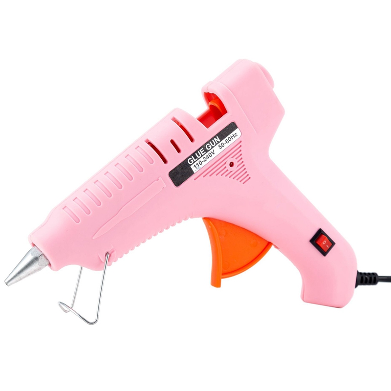 

100W Hot Melt Glue Industrial Mini Thermo Glue Gun Heat Temperature Tool EU Plug Pink