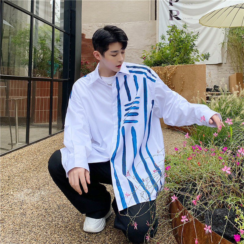 

Manly 2021 Long Shirt New Spring Fashion Beautiful Male Non-iron Youth TM7H, White