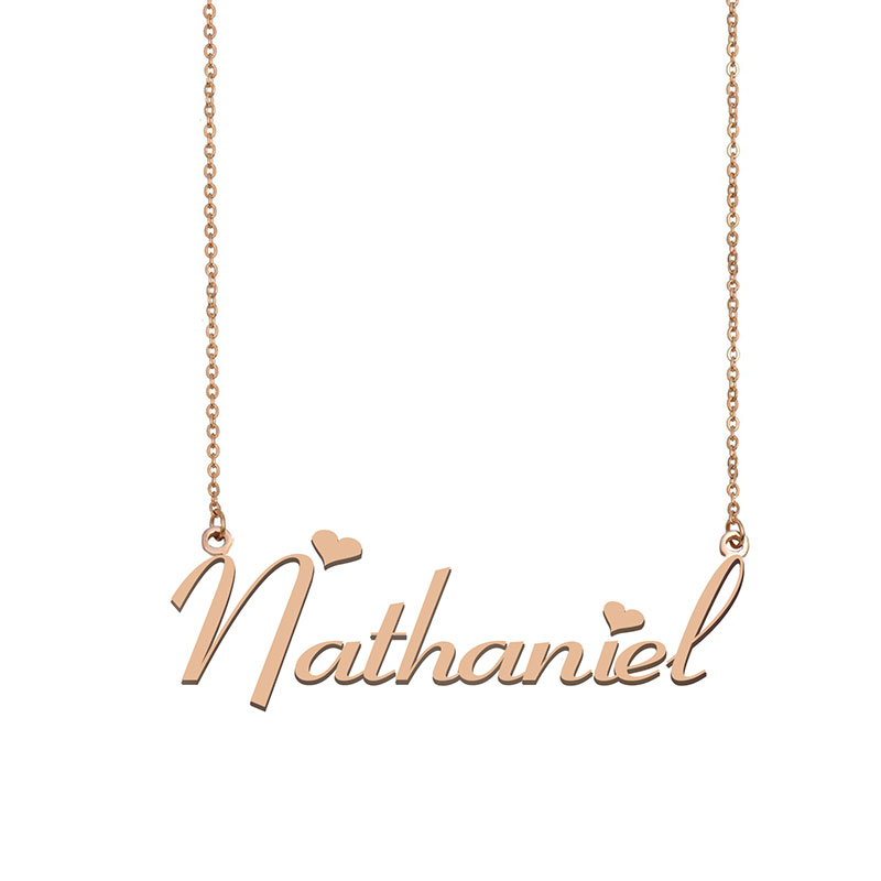 

Nathaniel Name Necklace Custom Nameplate Pendant for Women Girls Birthday Gift Kids Best Friends Jewelry 18k Gold Plated Stainless Steel