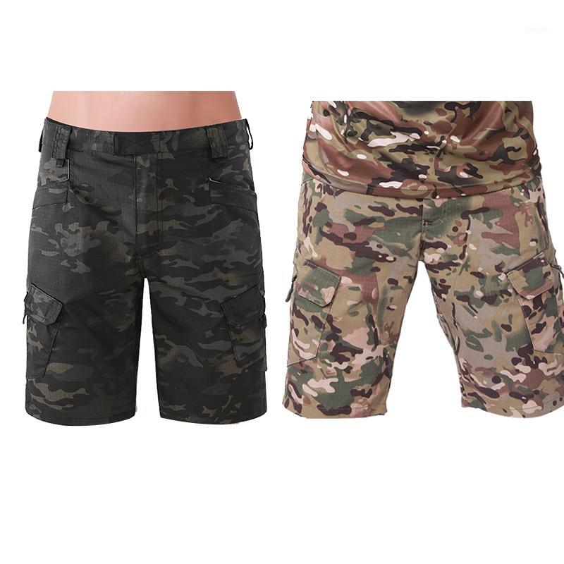 

TOP!-Outdoor Camouflage Men's Summer Hiking Shorts Multi-Pocket Sports Cycling Training Tooling Shorts1, Khaki
