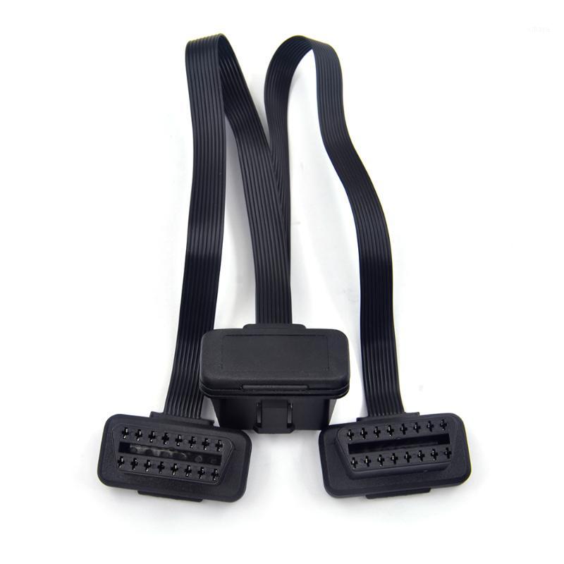 

Hot Selling Flat+Thin As Noodle OBDII OBD 2 OBD2 16 Pin ELM327 Male To Dual Female Y Splitter Elbow Extension Connector Cable1