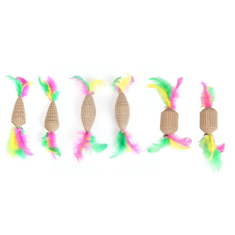 

2pcs Pet Cat Toys Corrugated Paper Cat Claw Scratch Board Toy with Bells