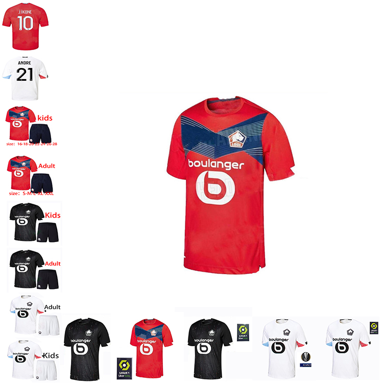 

LOSC Lille 2020 2021 soccer shirt David font Bamba Yazici soccer shirt 20 21 Lille Olympique jikone 10 Maillot men's adult + children's suit, Army green