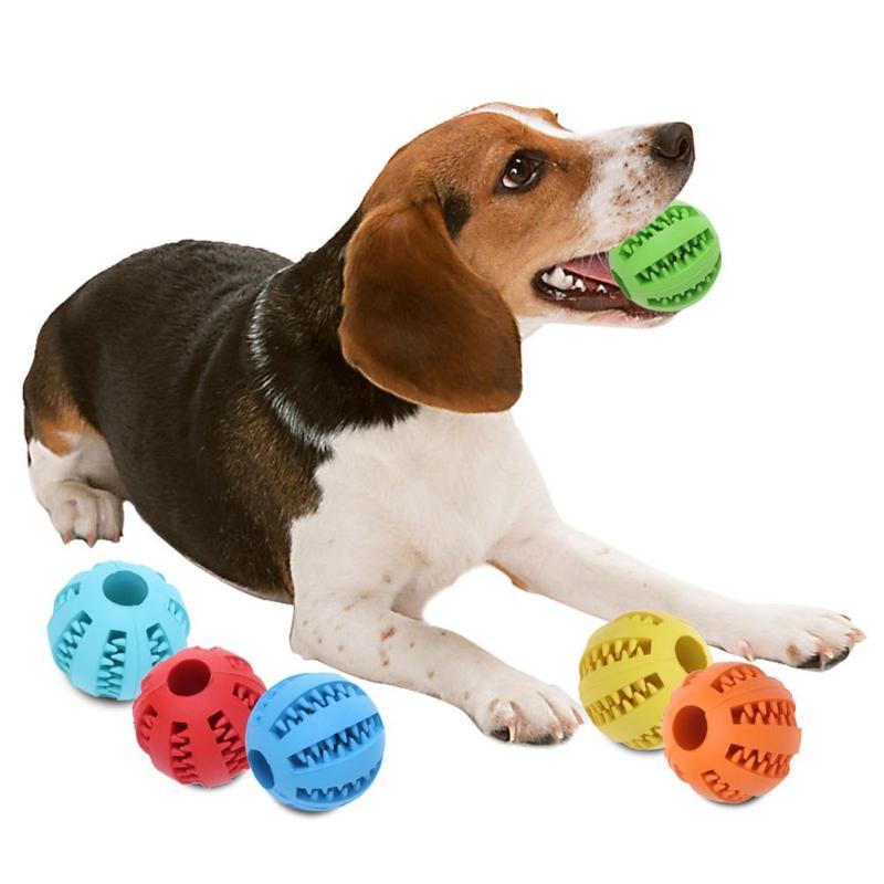 

Non-toxic Rubber Pet Dog Chew Toy Puppy Cat Teething Ball Pet Teeth Treat Cleaning Toy Dog Training Dental Chew Ball