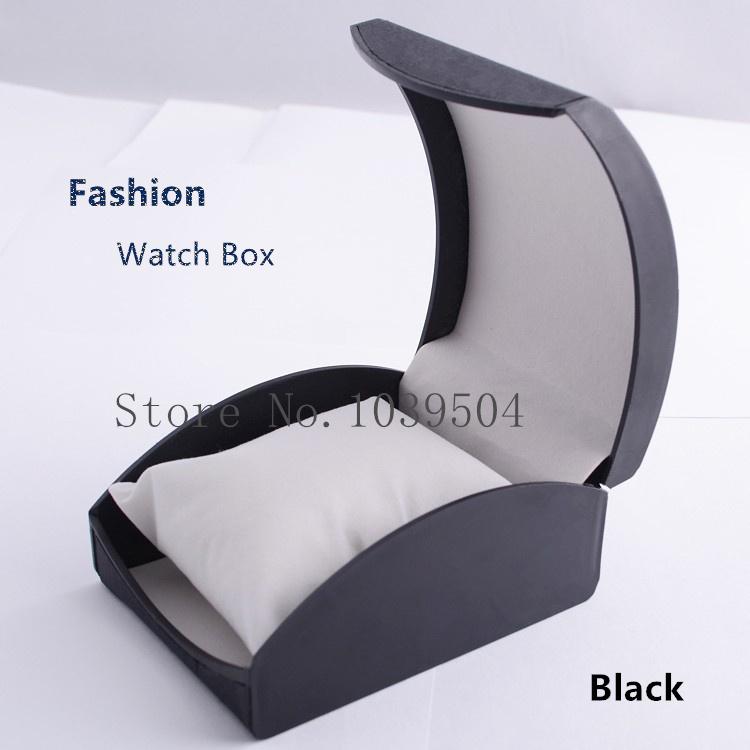 

Wholesale Plastic Watch Box Black High Grade Brand Watch Case With Pillow Fashion Gift Box