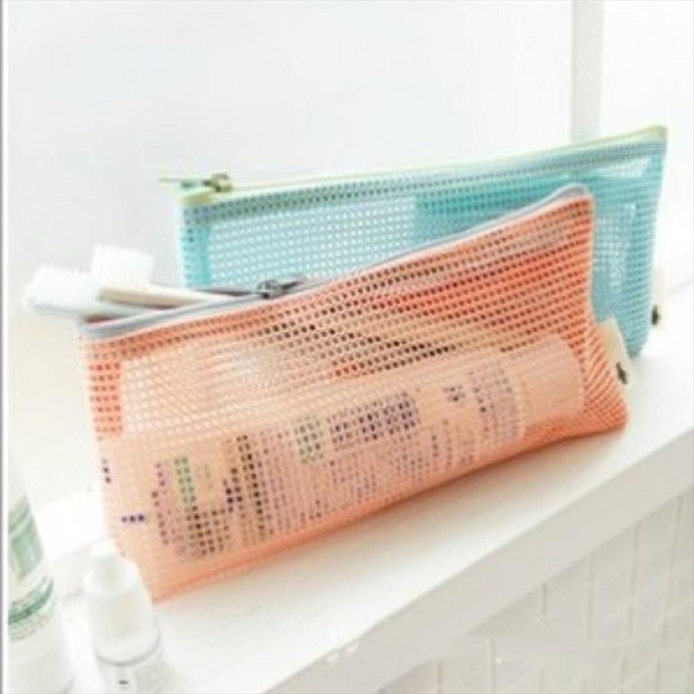 

Fashion Portable Mesh Women Cosmetic Bag Toothbrush Pencil Lipstick Toiletry Makeup Storage Organizer Light Purse Pouch