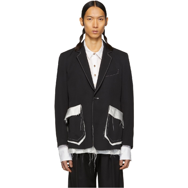 

2021 New -6xl!! Men' Suits with Black White Loosely Sew on Edge. U79W, Suit jacket