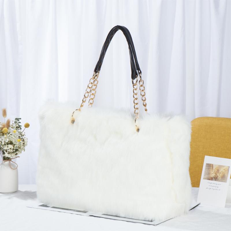 

Women's Faux Fur Tote Purse Furry Leopard Large Capacity Shoulder Bag Crossbody Bag Soft Plush Satchel Handbag, Leopard print