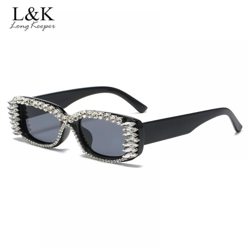 

2021 Square Diamond Sunglasses Women Rectangle Rhinestone Sun Glasses Crystal Vintage Shades Eyewear UV400 Oculos