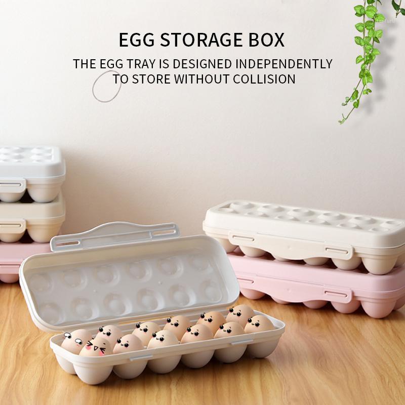 

Household Kitchen Fresh-keeping Egg Storage Tray Eggs Dispenser Egg Storage Box with Lid Buckle Type1
