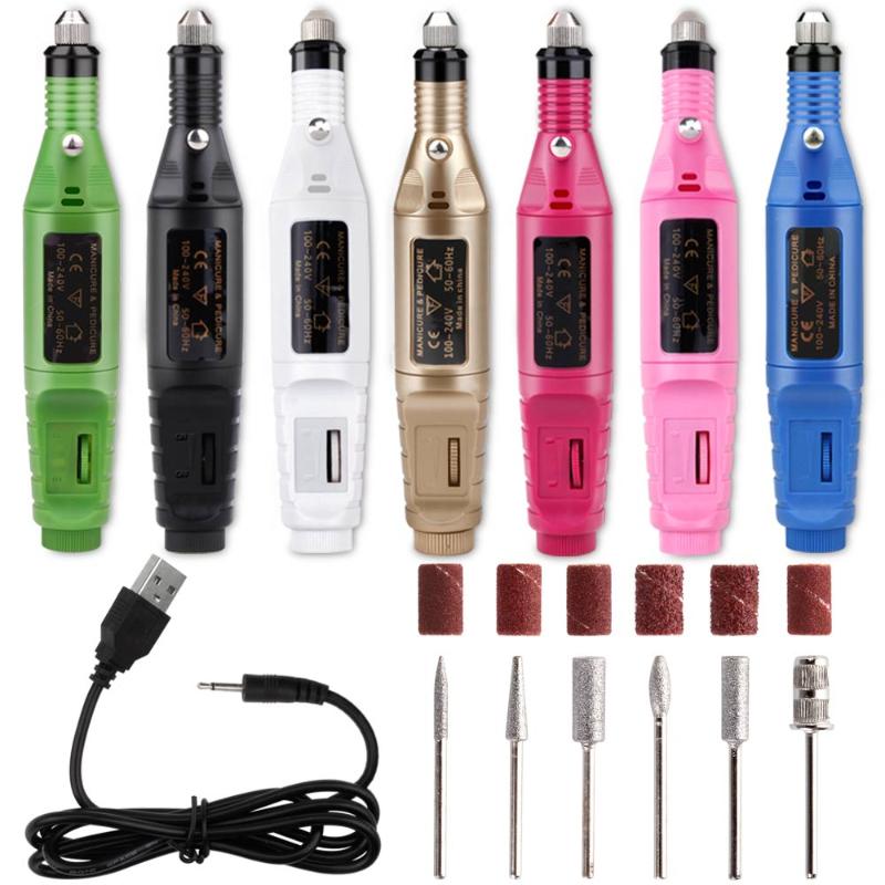 

1 Set Electric Manicur Apparatus Pedicure Manicure Machine Pen Nail Drill Bits Milling Cutters Nail Art Cuticle Gel Remover Tool