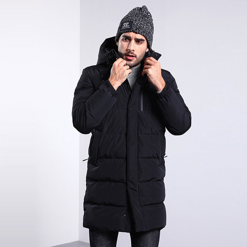 

Male 2020 New Cotton Long Winter with Hoodie Loose Casual Thick Black Jacket More Size M-xxxl 4xl K3qe