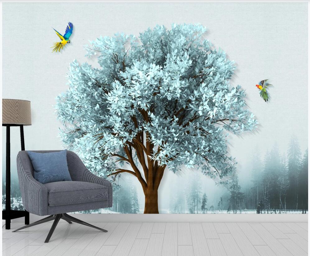 

3d photo wallpaper custom photo mural Simple leisure green big tree forest living room home decor 3d wall murals wallpaper for walls 3 d, Non-woven wallpaper