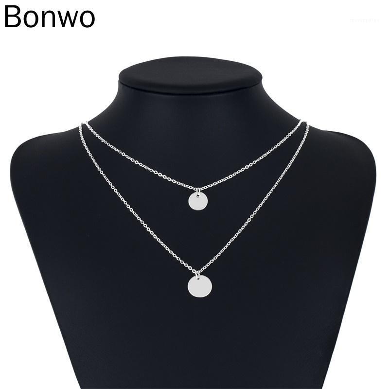 

Pendant Necklace for Women Bohemian Round Coin Alloy Fashion Punk Vintage Multilayer Gold Color Silver Color Collar Jewelry Gift1