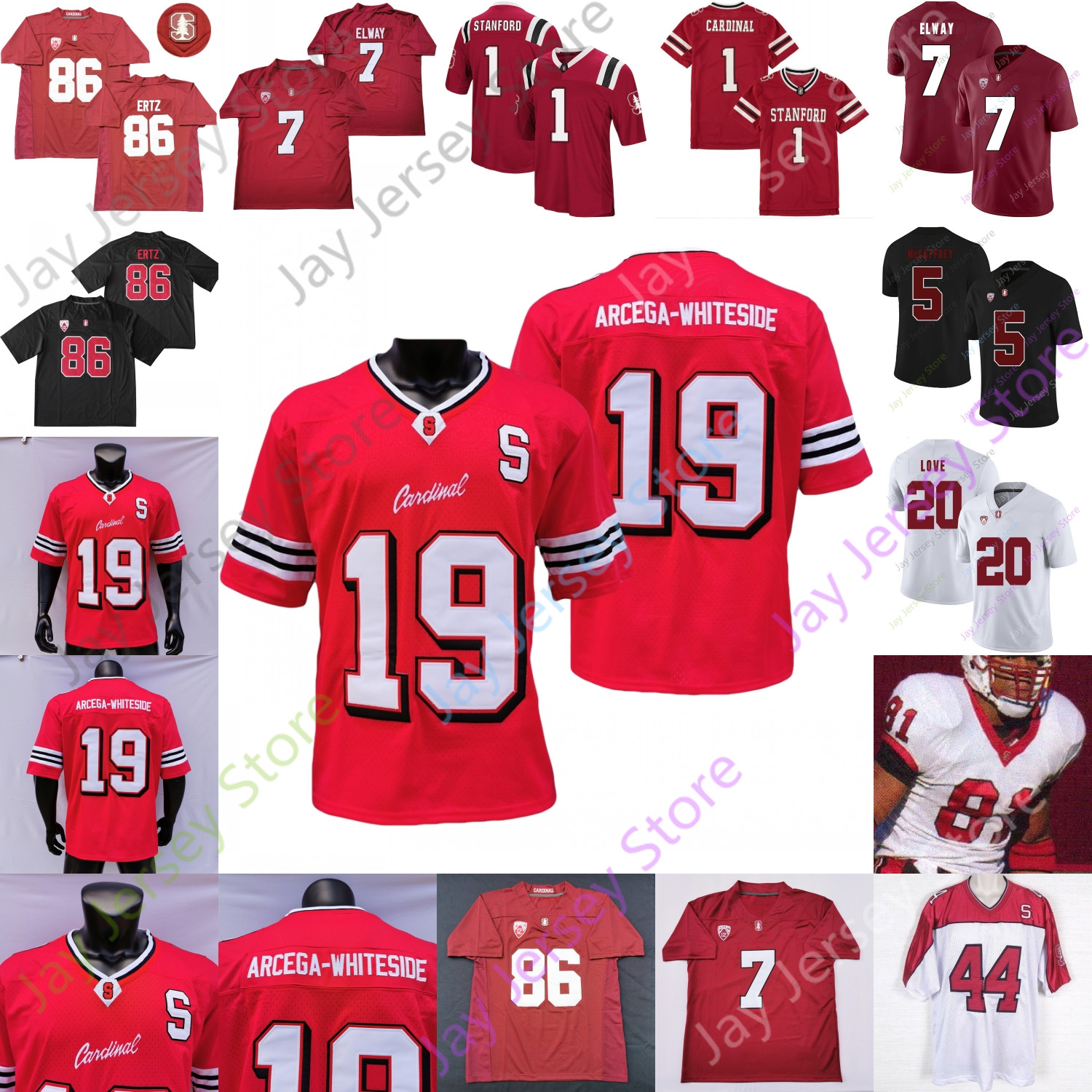 

Custom Stanford Football Jersey NCAA College Richard Sherman Andrew Luck John Elway Zach Ertz Christian McCaffrey Mills Costello Scarlett, White ii