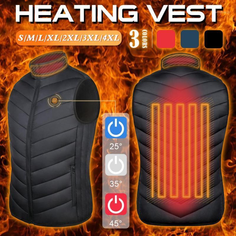 

Warm Men Women Winter USB Infrared Heating Vest Flexible Electric Thermal Waistcoat Fish Hiking Outdoor Jackets1, Black