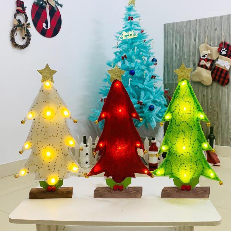 

Mini Christmas Tree 32cm Desktop Ornaments With LED Lamp Glowing Christmas Tree Home Decoration1