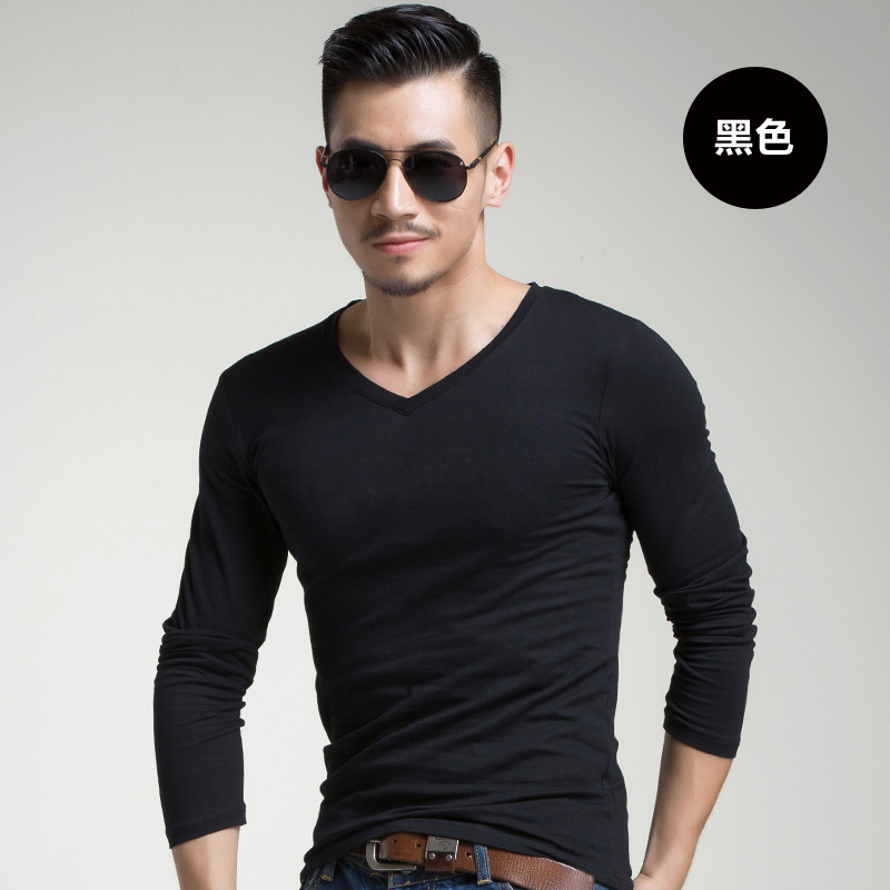 

Qiu dong fan of army men' long sleeve T-shirt pure color round collar render blouse guanggu shan men' foreign trade, Navy