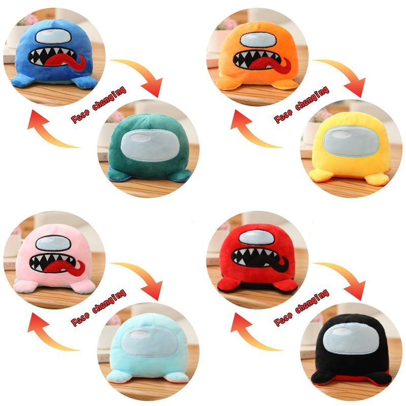 

2021 US STOCK Game Among Us Doll Flip Double Face Werewolf Kill Version Cartoon Cute Reversible Plush Toy Doll Accessories