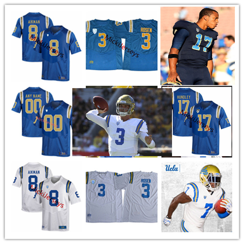 

NCAA Custom UCLA Bruins Stitched Football Jersey Dorian Thompson-Robinson Bo Calvert Stephan Blaylock Elijah Gates Demetric Felton 7 Colson Yankoff Damian Sellers, Blue