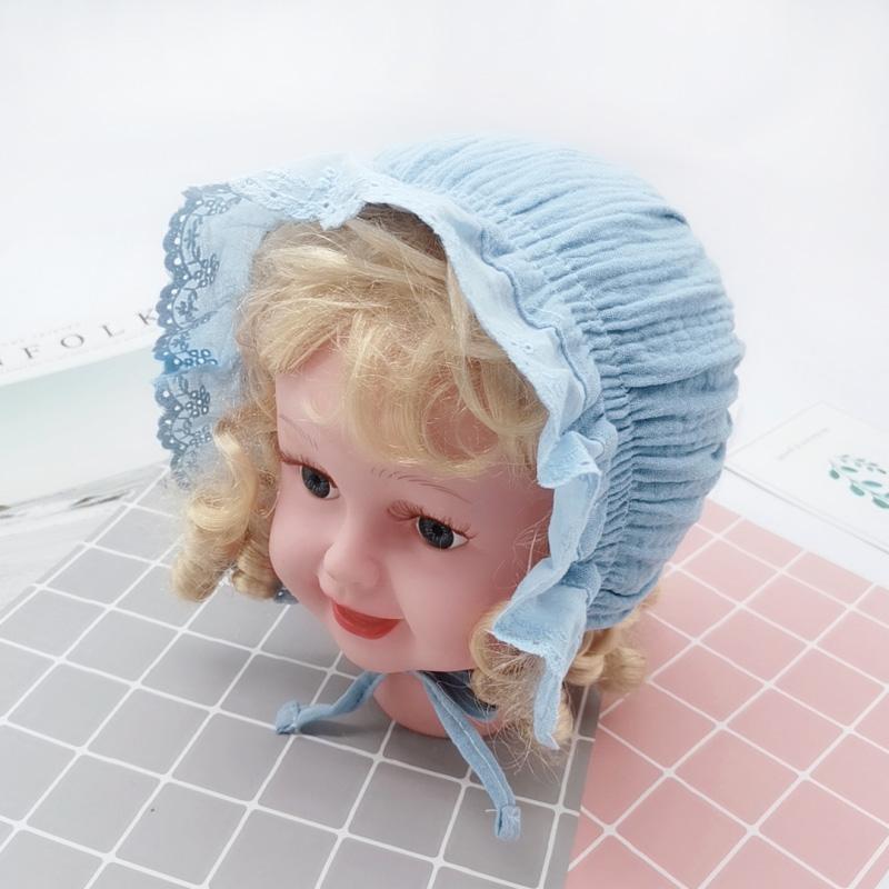 

Cute Lace Newborn Baby Hat Photography Props Flower Summer Baby Accessories Girl Sun Hat Breathable Cotton Infant Bonnet Caps1, Black