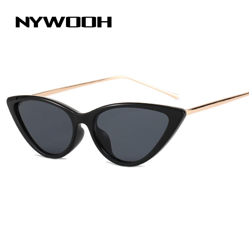 

NYWOOH Vintage Sunglasses for Women Design Cat Eye Sun Glasses Ladies Retro Metal Eyeglasses UV400