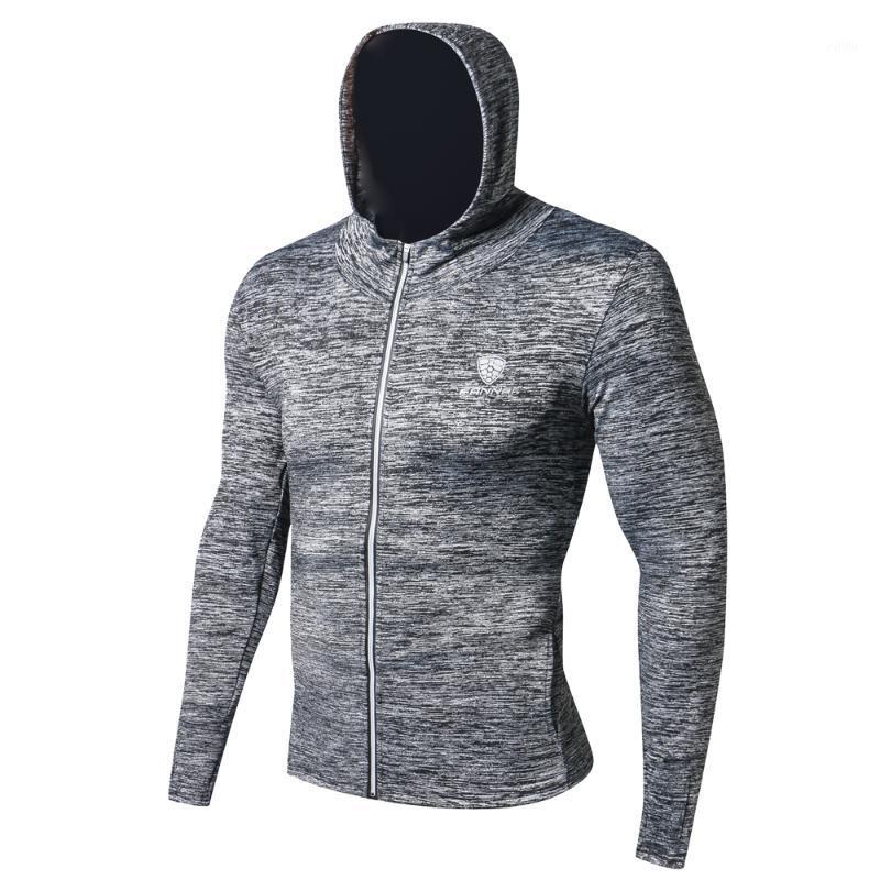 

2020 New Brand Men Long Sleeves Zipper Hooded Running Jacket Men Windproof Outdoor Sports GYM Fitness Trainining Sportswear1, Blue