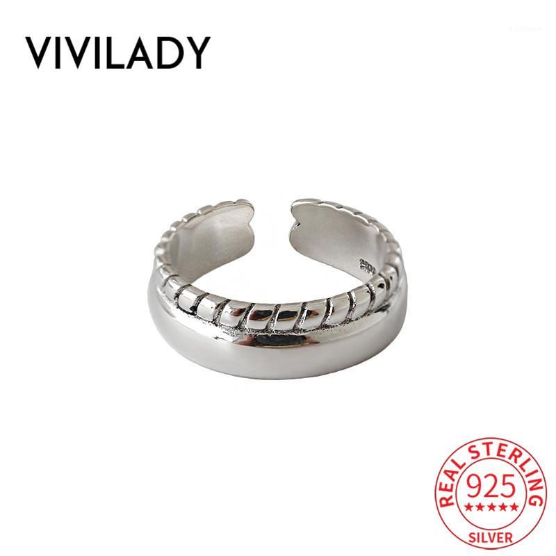 

VIVILADY Minimalist Style 925 Sterling Silver Smooth Twist Round Open Women Charm Ring Trendy Chic For Lady Jewelry Bijoux1