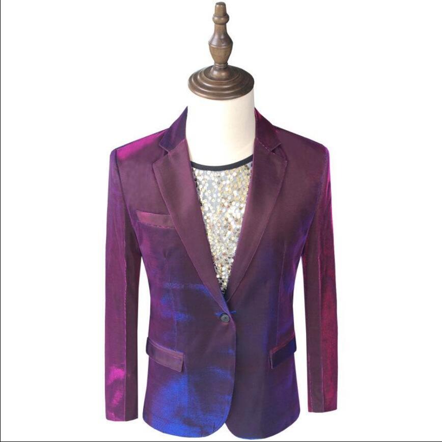 

2020 Ternos Gradient Symphony Occasional Single Breasted Suit Sweatpants Brilliant Stage Singer Trajes Blazer Party 8l5x, Picture color
