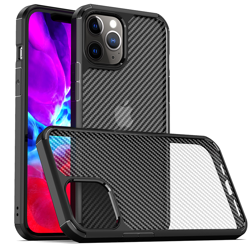 

Clear Crystal Carbon Fiber Texture Case for iPhone 12 Pro Max Durable Hybrid Soft TPU Bumper+Hard PC Back Protective Heavy case for 11 xsmax, Black