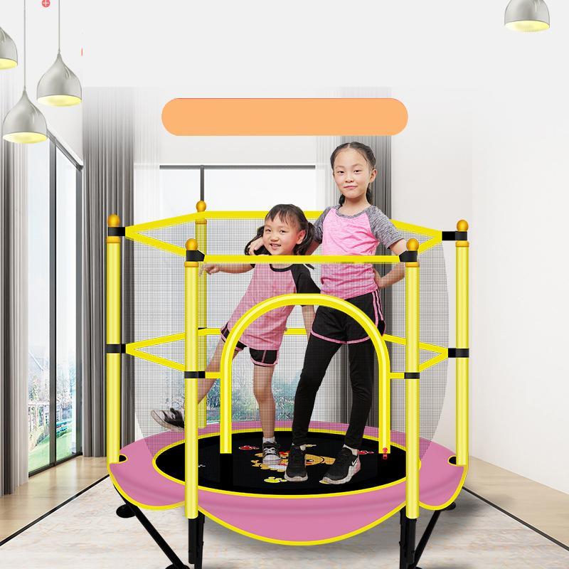 

60Inch Baby Children Home Indoor Trampoline With Protection Net Basketball Stand Jumping Child Fitness Exercise Trampoline1