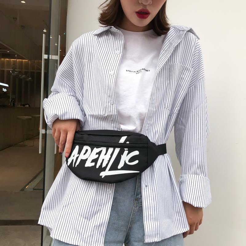 

Women Waist Bag Unisex Chest pack Hip Bags High Capacity Belt Bag Fanny pack Casual Waist Kidney Female Canvas Wallet YB094, White