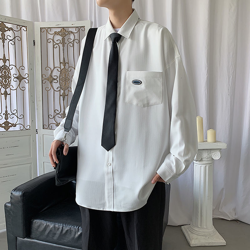 

Men's 2021 New Spring/winter Thin Stripe Pocket Shirt Male Clothes 6A91, Black