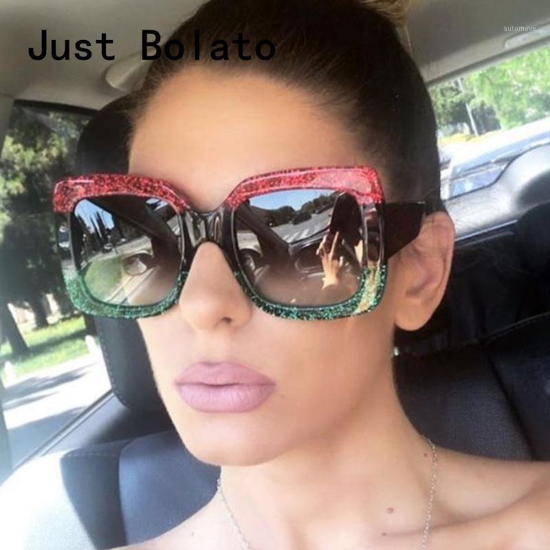 

New Women Sunglasses Oversized Vintage Sun glasses Big Frame Red Green Sunglasses Women Female UV400 Brand Design Italian1