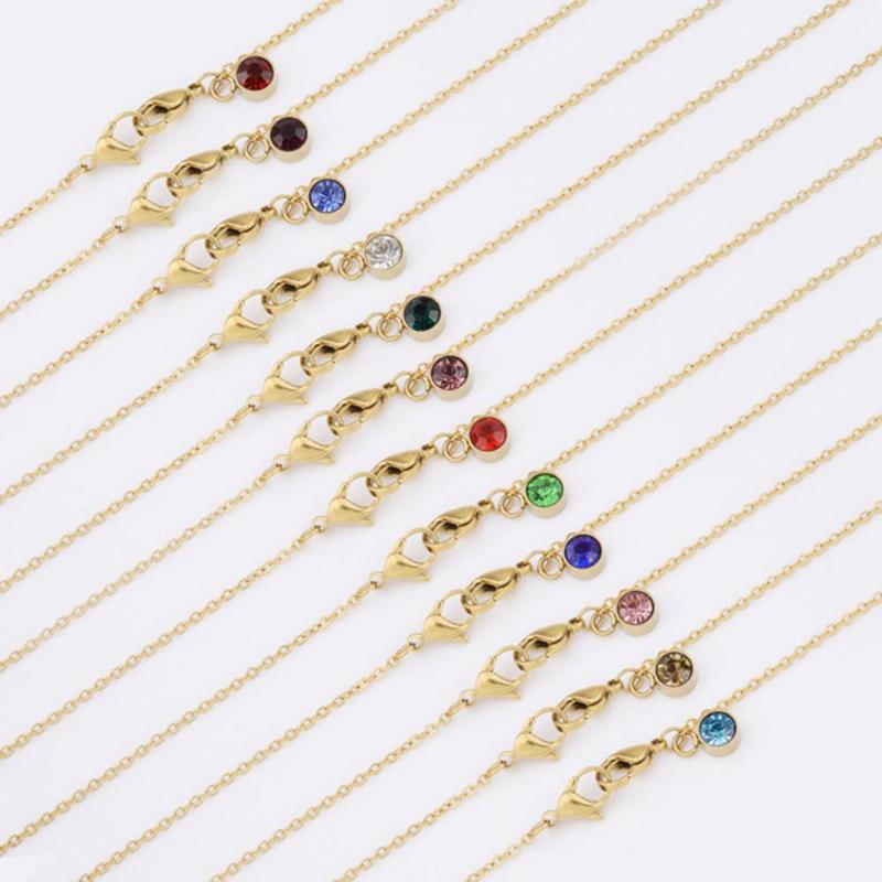 

Doreen Box Stainless Steel Glass Birthstone Face Mask Glasses Neck Strap Lariat Lanyard Cable Chain Necklace Women Party Fashion