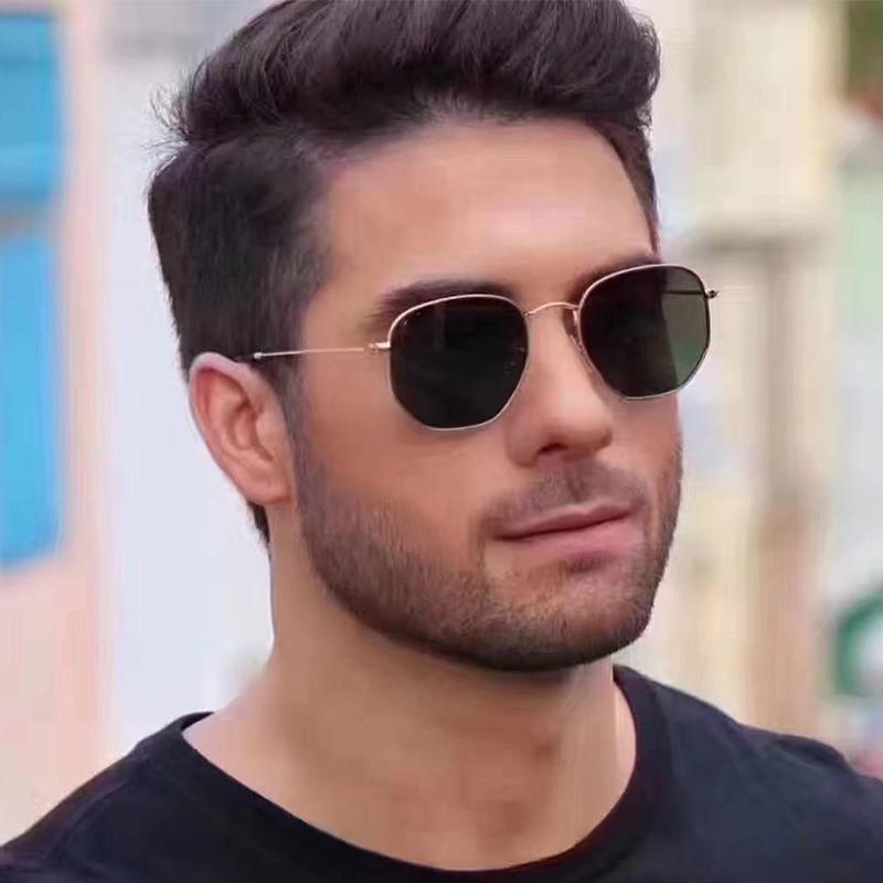 

Sunglasses Metal Frame Polygon European And American Fashion Small Dazzle Color Mercury Marine Lenses