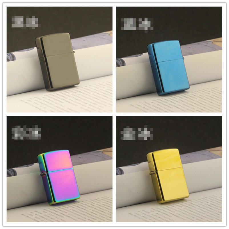 

Newest Gasoline Fire Retro Metal Black Ice Cigarette Lighter Smoking Fuel Refillable Oil Lighters Blue and white porcelain 6 colors choose