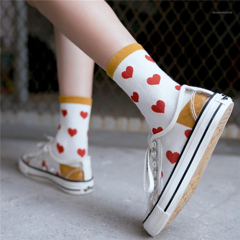 

1 Pair Autumn And Winter Long Tube College Wind Female Socks Women Sweet Heart Socks Women Long Tube Cotton Stockings For Girls1, Black
