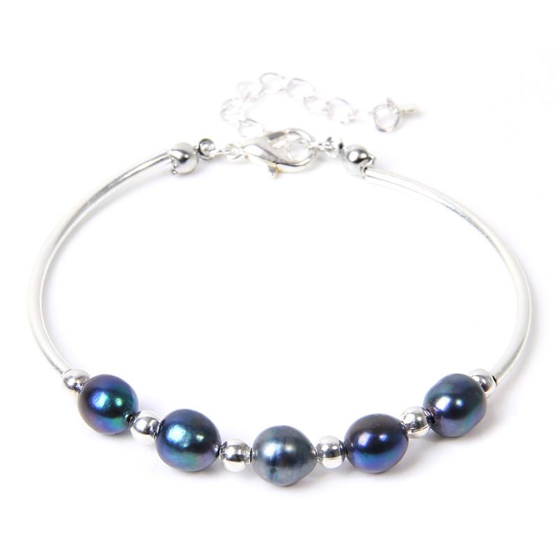 

S925 Sterling Pearl Bracelets For Women Natural Pearls Bracelets Female Bohemian Freshwater Pearl Bangle For Women Fine jewelry