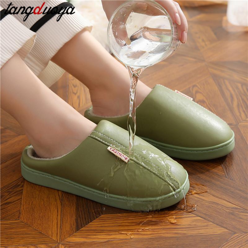 

2021 Unisex Winter Cotton Home Slippers Women Cartoon With Fur Winter Slippers Keep Warm Soft Shoes Indoor Home Waterproof Shoes, Orange