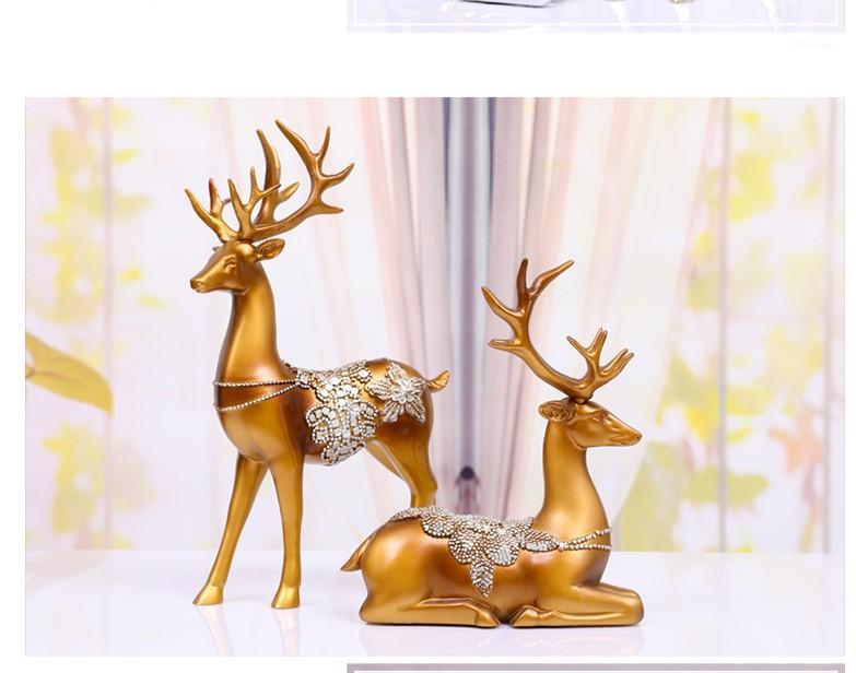 

1 pair of elk shape resin jewelry family craft couple deer model Christmas Home Desk ornaments1