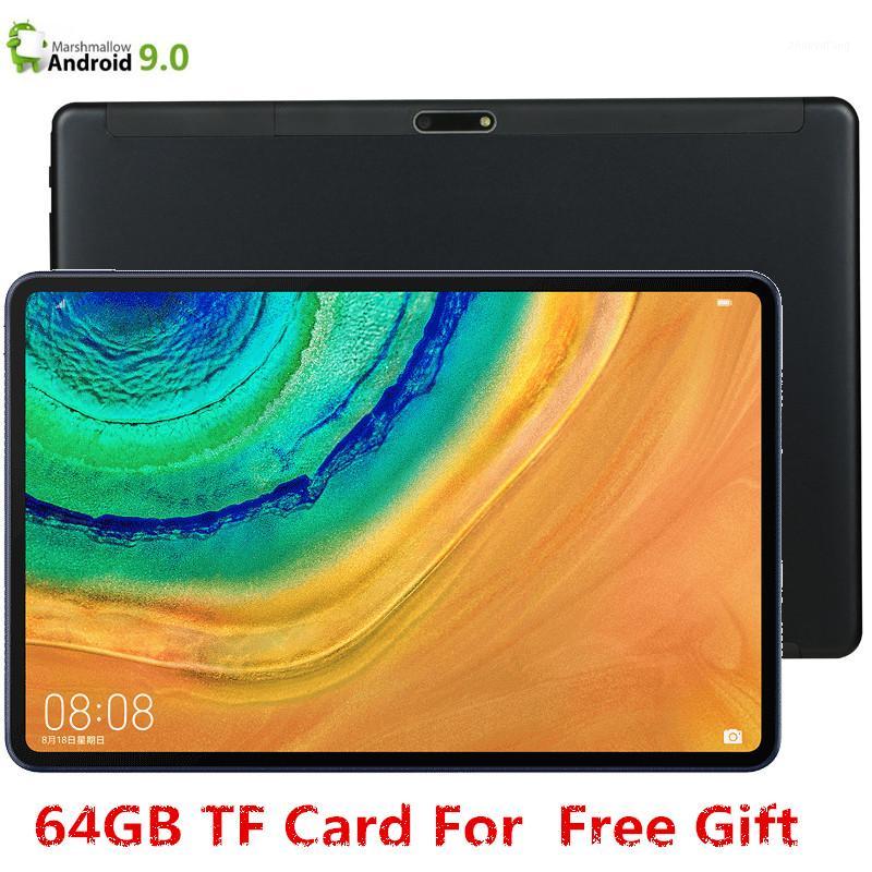 

Rom 32GB + 64GB TF 10.1 Inch Tablet Global 4G LTE Bluetooth Wifi Phablet Android 9.0 MTK Core Dual SIM Card 2.5D Tablet CE Band1, Black