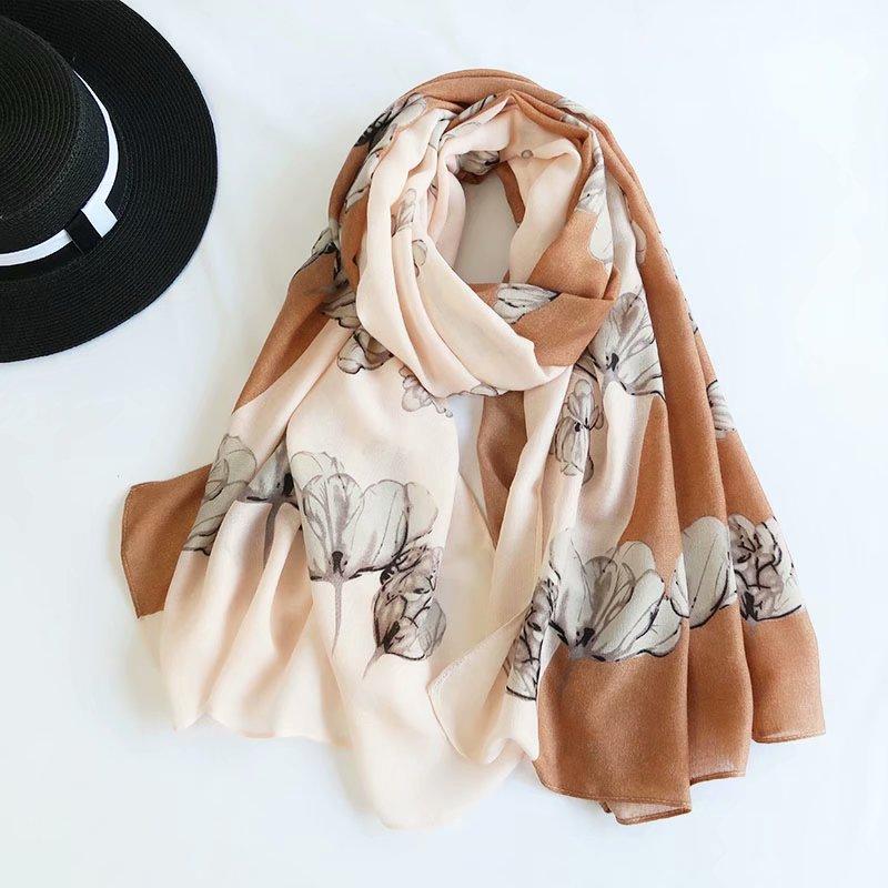 

New Women Spring Scarf Cotton Hijab Shawls Print Beach Wraps Headband Foulard Bufanda Femme Sjaal