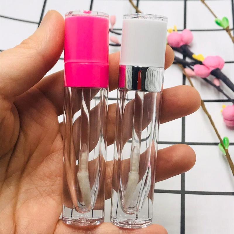 

5ML 10/50 pcs Empty Clear Lip Gloss Bottle,Rose gold collar DIY Plastic Lipstick Tube,Professional Beauty Makeup Tools1