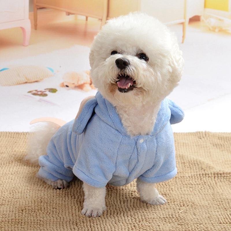 

Elephant Pattern Pet Dogs Coat Polyester Cotton Coat Bule Warm Dogs Hooded Jumpsuits For Winter