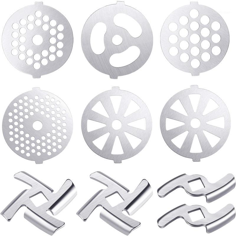 

Hot TOD-9 Pcs Meat Grinder Blades Meat Grinder Plate Discs Stainless Steel Accessories for Size 5 Stand Mixer and M1