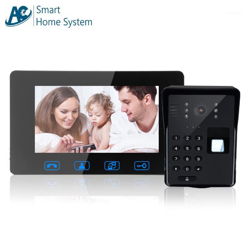 

CE Approved 7 inch Screen Support Fingerprint/Password Unlock Security Door Intercom System Wired Video Door Entry Camera1