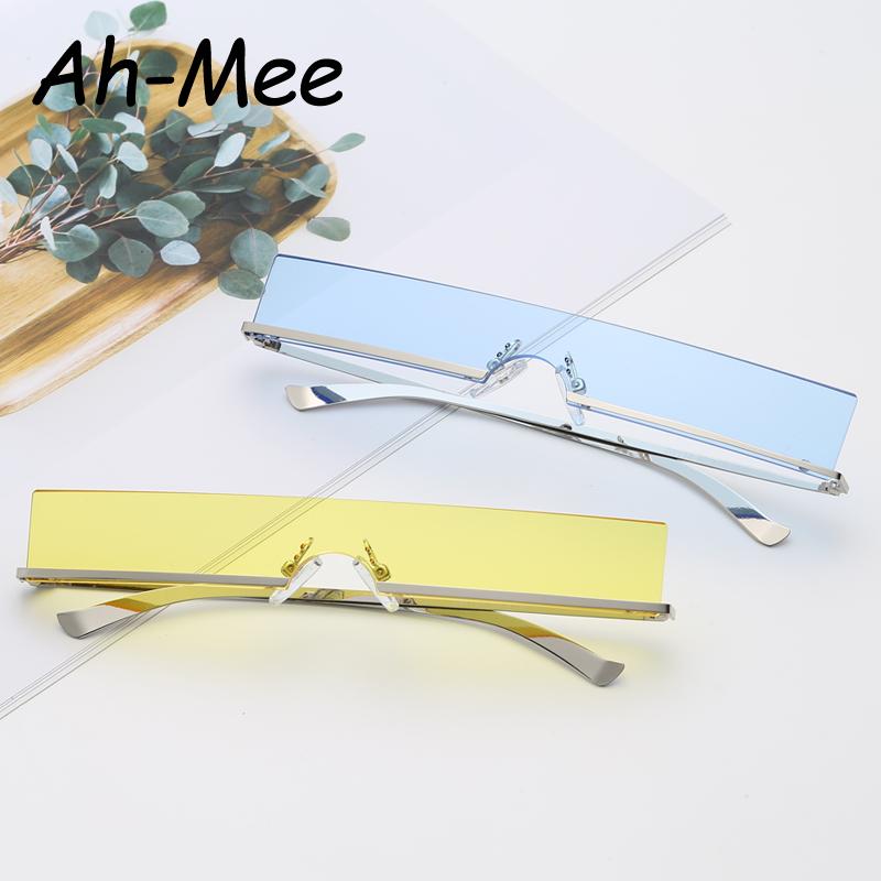 

Small Rectangle Sunglasses Women Brand Designer Narrow Rimless Sun Glasses Female Sunglass Skinny Candy Color Shades UV400