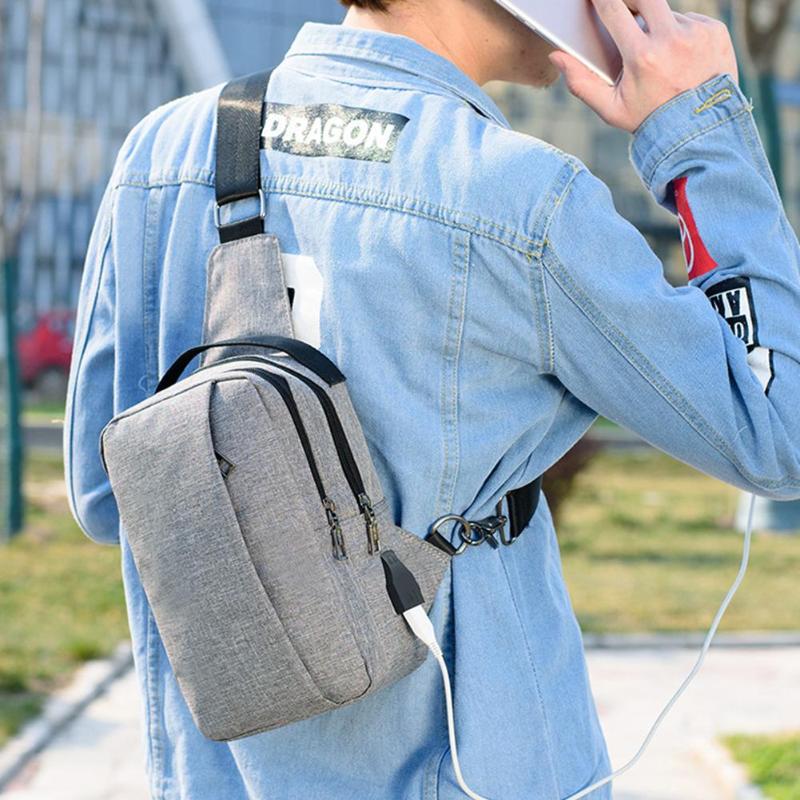 

Unisex External USB Charge Chest Pack Travel Crossbody Bags Shoulder Bag For Cell Phone Women's Belt Bag Bags For Women, Blue